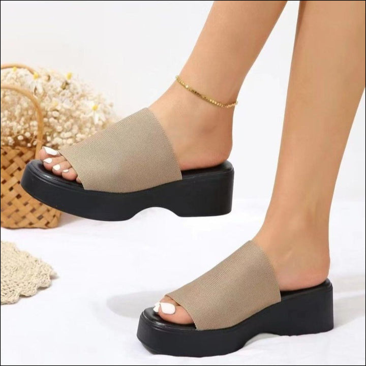 Open Toe Platform Cloth Sandals 