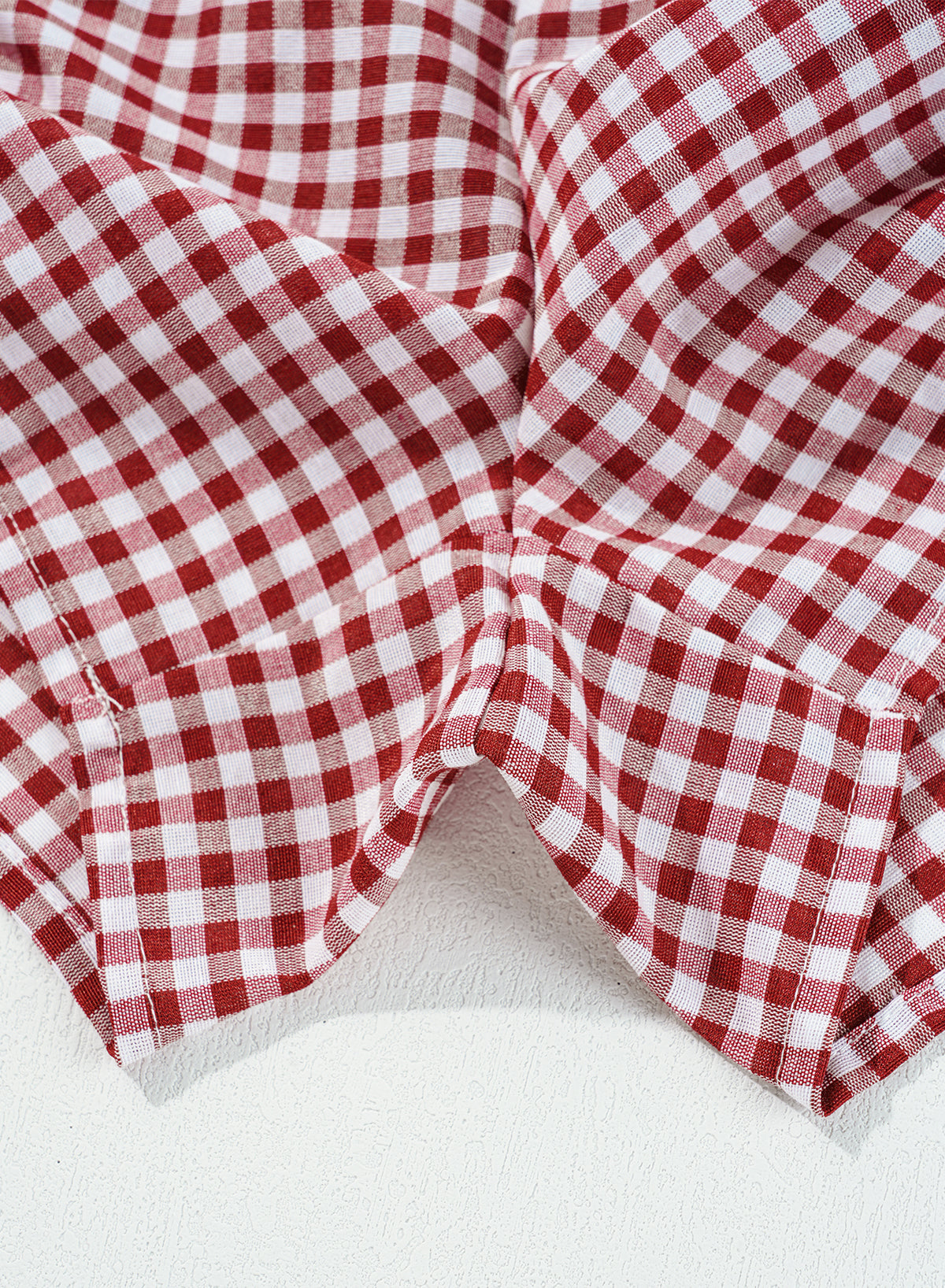Red Plaid Gingham Printed High Waist Shorts Bottoms/Casual Shorts