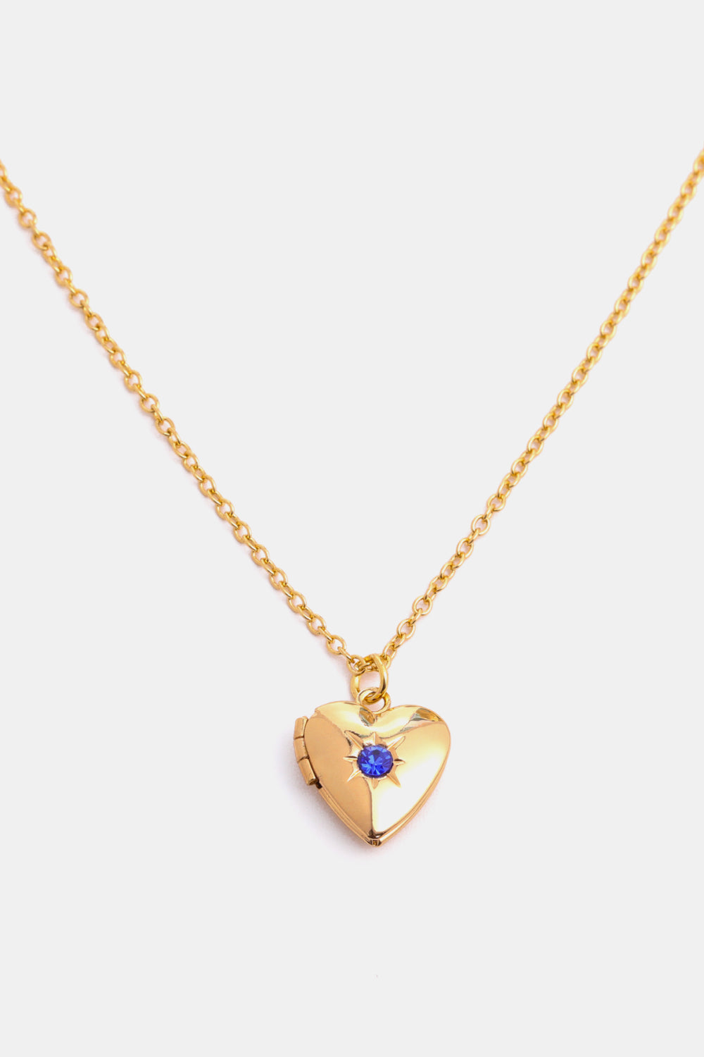 Zircon Heart Shape 14K Gold-Plated Pendant Necklace 
