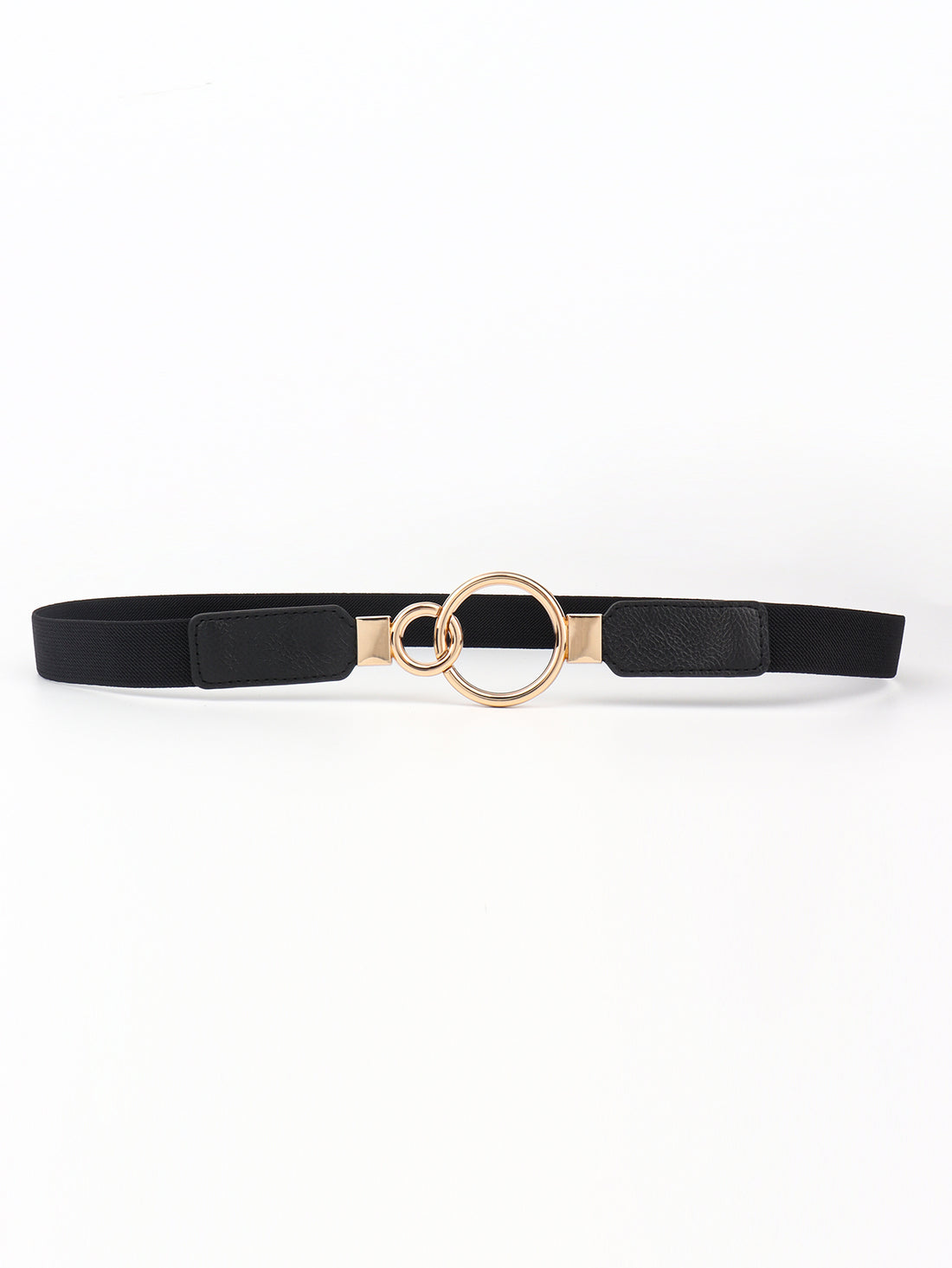 Double Ring Buckle Elastic PU Belt 