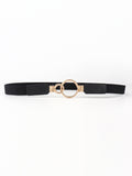 Double Ring Buckle Elastic PU Belt 