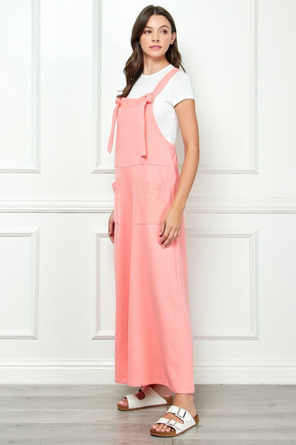 Veveret Wide Strap French Terry Overalls 