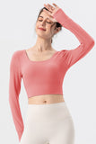 Square Neck Crisscross Active T-Shirt 