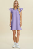 Double Take Full Size Ruffled V-Neck Cap Sleeve Dress 