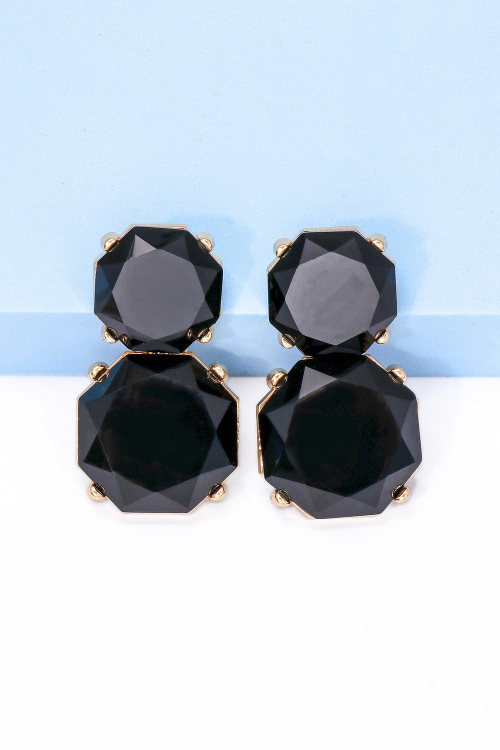 Geometrical Shape Zinc Alloy Frame Dangle Earrings 