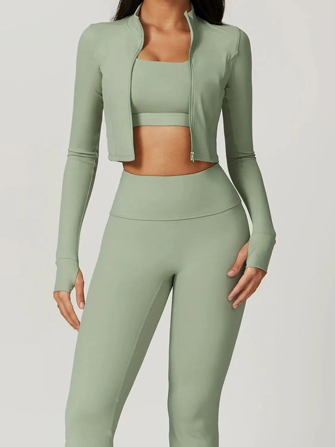 Bra Outerwear and Leggings 3-Piece Active Set Two Piece Dresses