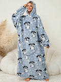 Fuzzy Pocketed Long Sleeve Hooded Lounge Dress Lingerie & Nightwear