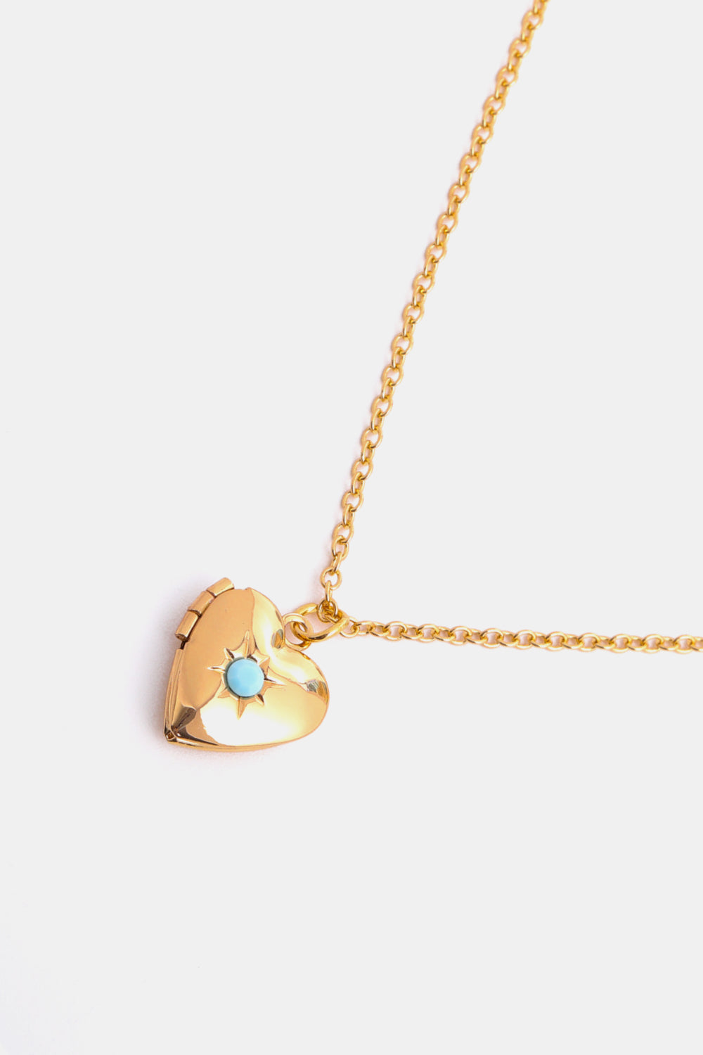 Zircon Heart Shape 14K Gold-Plated Pendant Necklace 