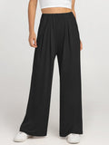 Elastic Waist Wide Leg Pants Pants