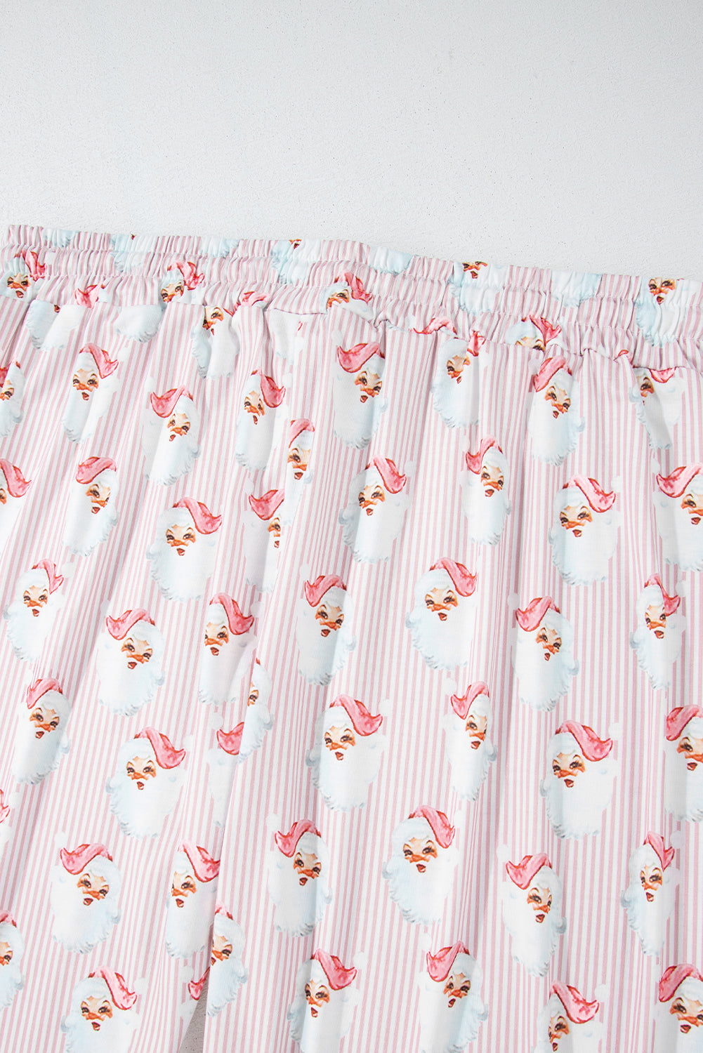 Santa Print Long Sleeve Top and Pants Lounge Set 