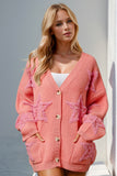 Double Take Full Size Button Up Star Pattern Cardigan 