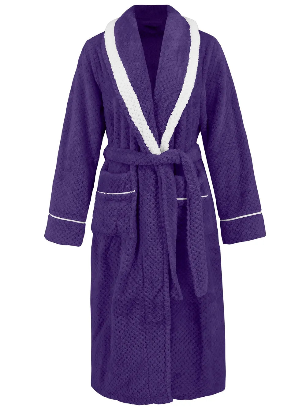 Contrast Trim Tie Waist Lounge Nightgown with Pockets Lingerie & Nightwear