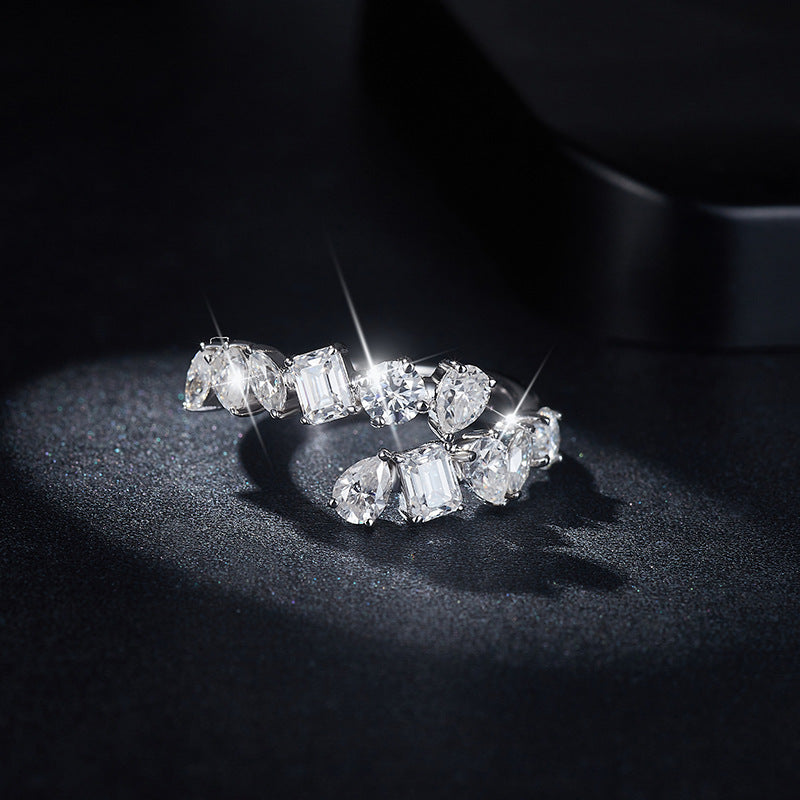 2.6 Carat Moissanite 925 Sterling Silver Bypass Ring 