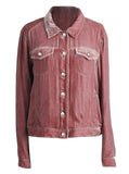 Button Up Long Sleeve Jacket with Chest Pockets 
