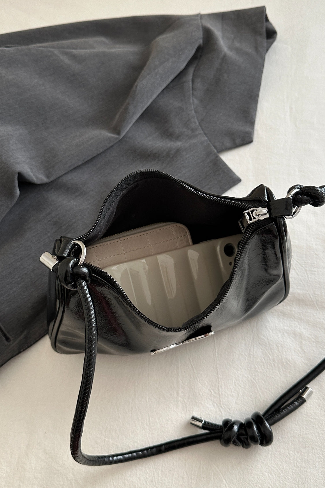 Butterfly PU Leather Knotted Strap Shoulder Bag 