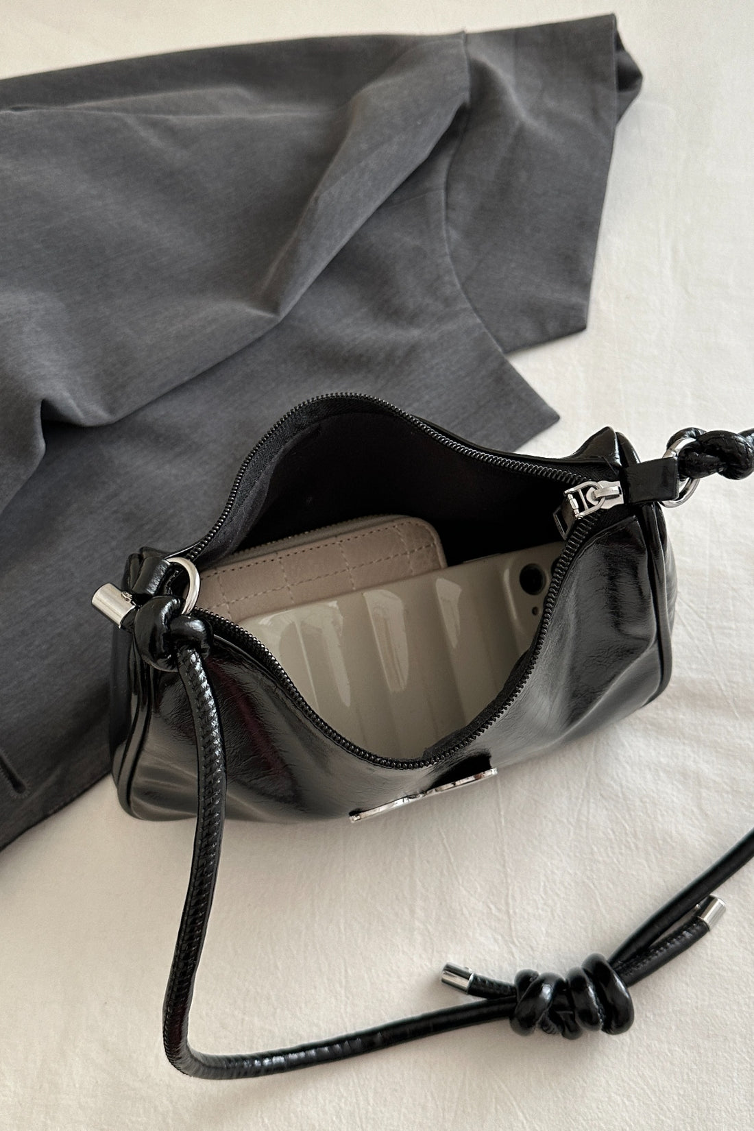 Butterfly PU Leather Knotted Strap Shoulder Bag 