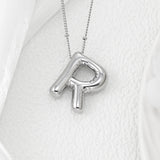Copper Bubble Letter Pendant Necklace 