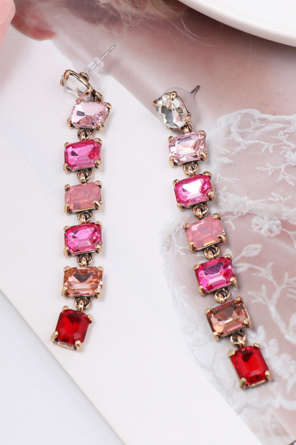 Geometrical Shape Resin Dangle Earrings 