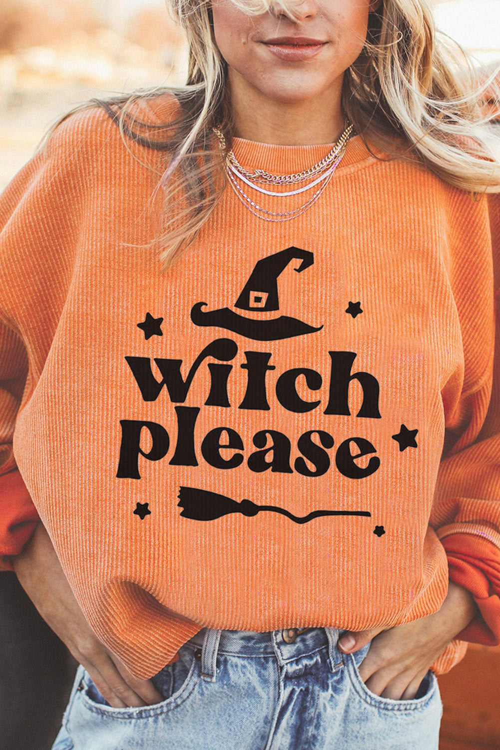 WITCH PLEASE Graphic Dropped Shoulder Sweatshirt 