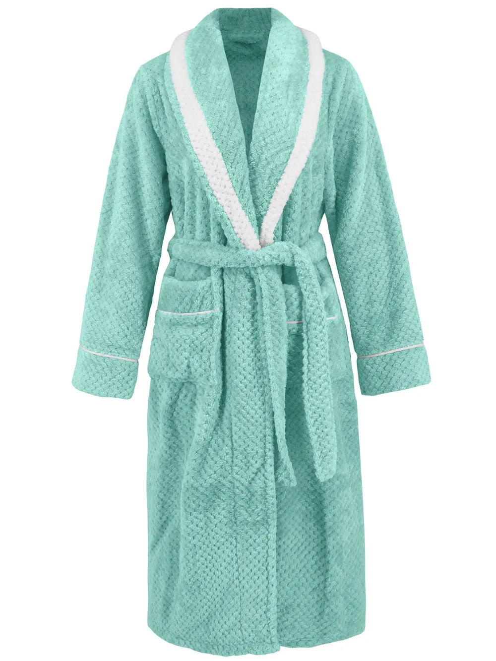 Contrast Trim Tie Waist Lounge Nightgown with Pockets Lingerie & Nightwear
