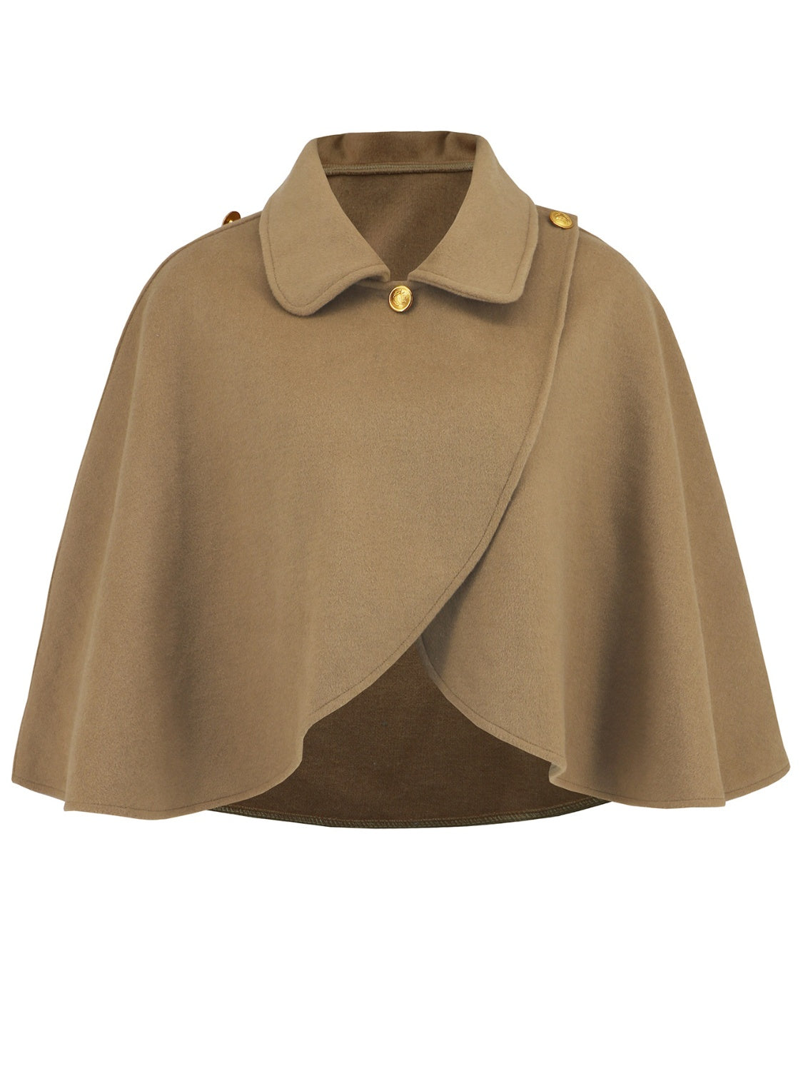 Collared Neck Cropped Cape 