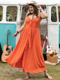Plus Size Halter Neck Midi Dress 