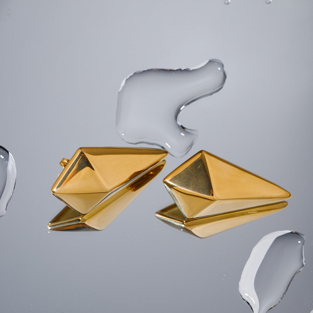 Stainless Steel 18K Gold-Plated Geometric Earrings 