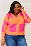 Angel Wings Woven Right Checkered V-Neck Dropped Shoulder Cardigan 