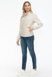 Snobbish Faux Leather Biker Jacket with Side Zip Pockets 