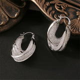 Copper Glass Stone U Shape Earrings 