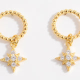 925 Sterling Silver Zircon Dangle Earrings 