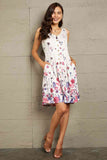 Double Take Scoop Neck Buttoned Sleeveless Magic Dress with Pockets 