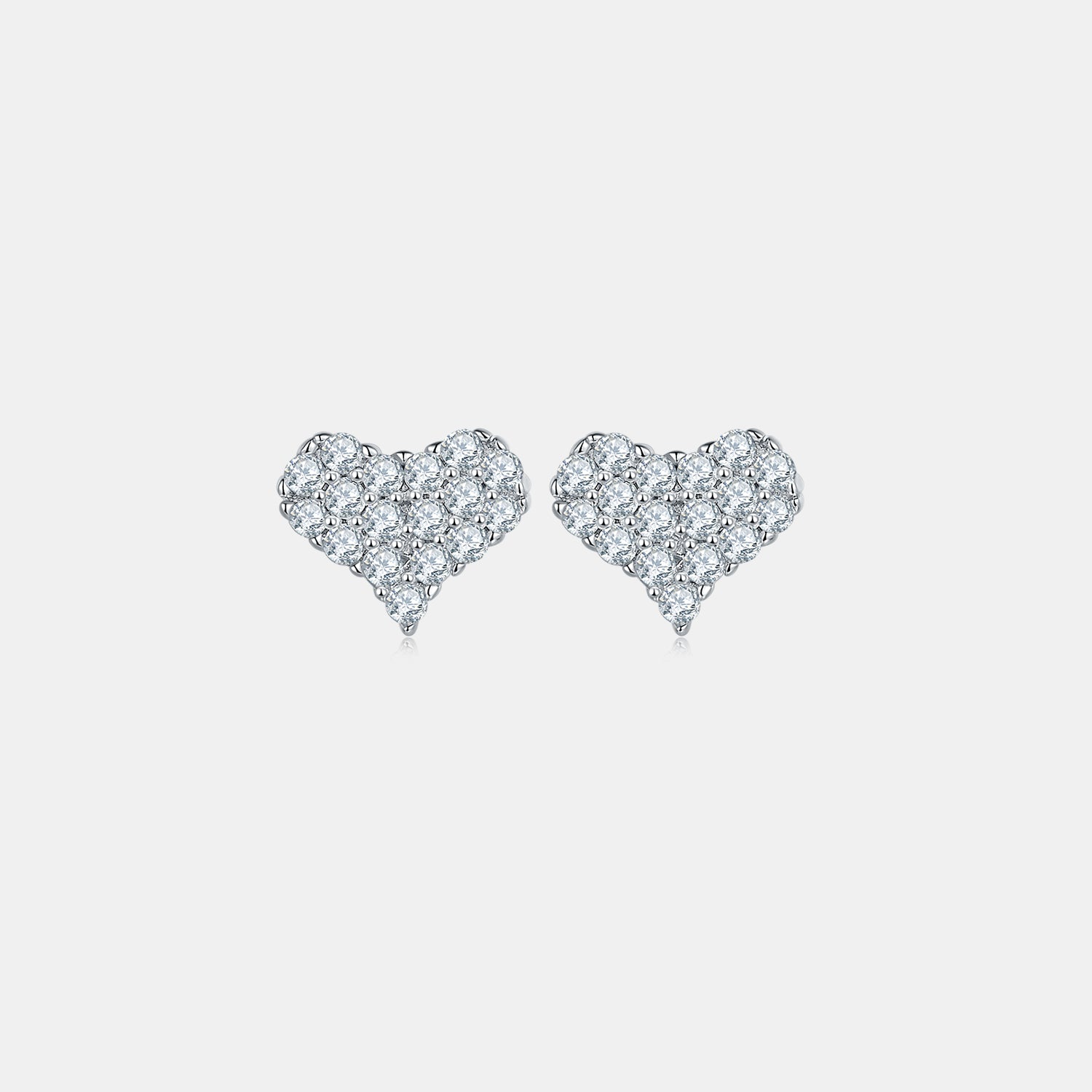 Moissanite 925 Sterling Silver Heart Stud Earrings 