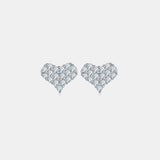 Moissanite 925 Sterling Silver Heart Stud Earrings 