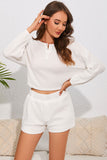 Round Neck Dropped Shoulder Top and Shorts Lounge Set Lingerie & Nightwear
