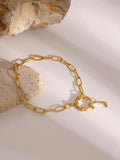 18K Gold-Plated Stainless Steel Letter L Bracelet Accessories