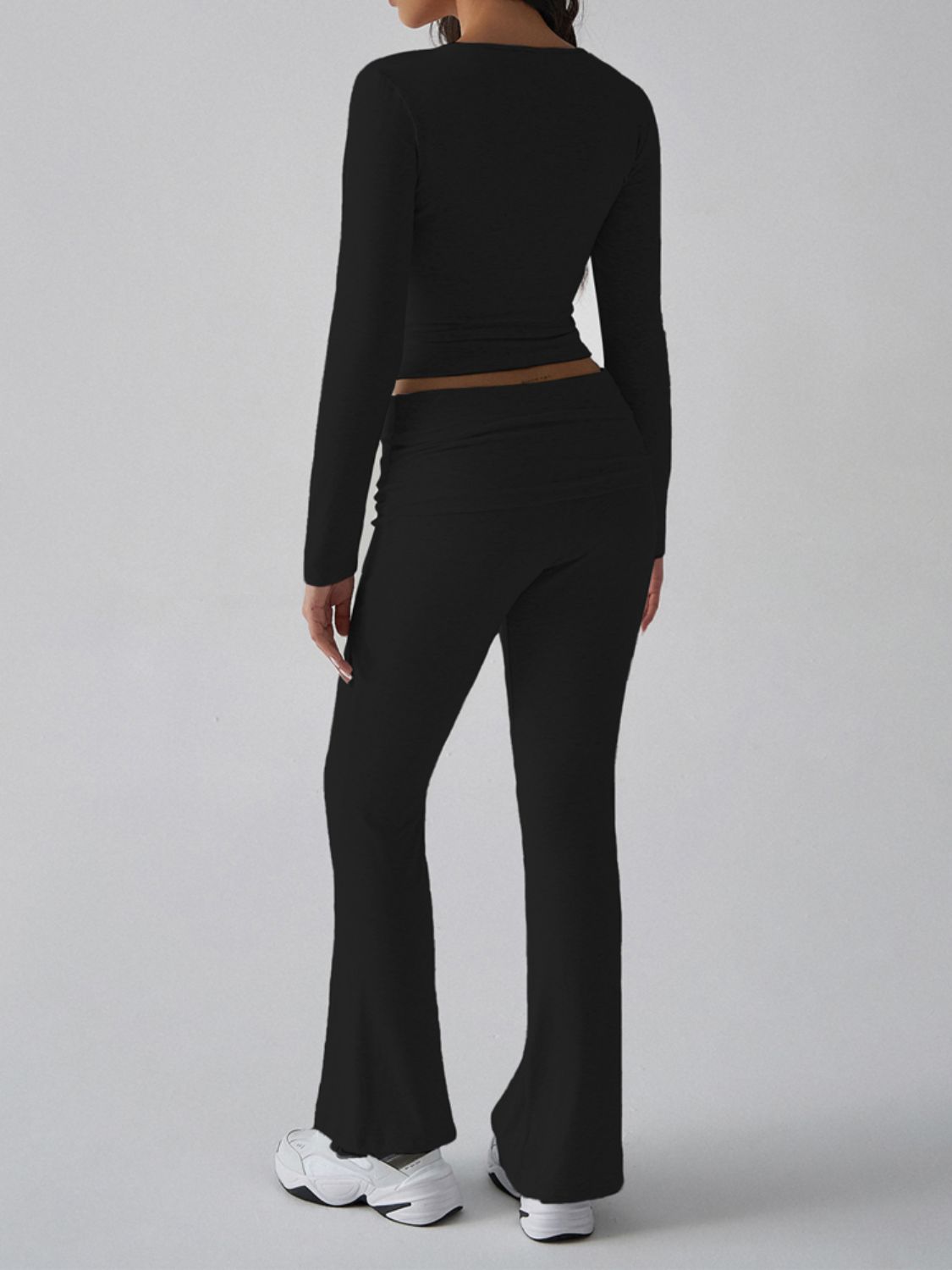 Devine Square Neck Long Sleeve Top and Pants Set 