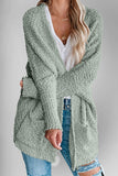 Double Take Pocketed Open Front Long Sleeve Cardigan 