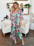 Double Take Full Size Half Sleeve Wide Leg Jumpsuit 