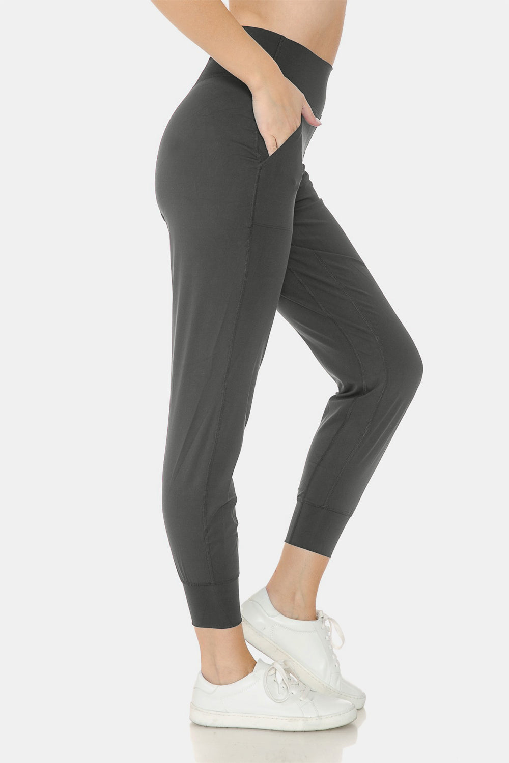Leggings Depot Wide Waistband Slim Active Joggers 