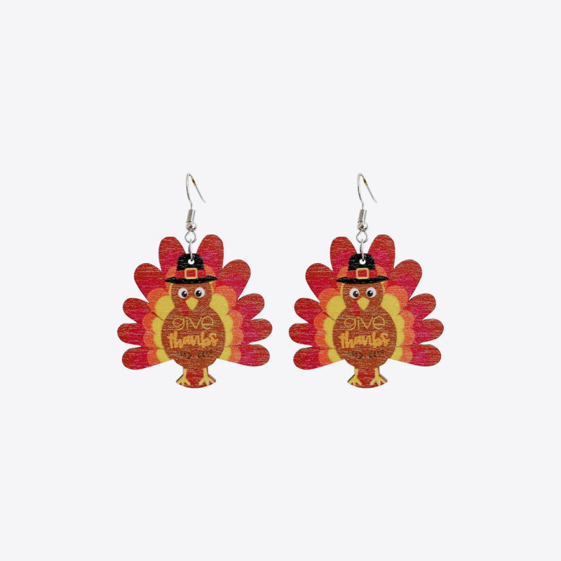 Thanksgiving Turkey Drop Earrings 