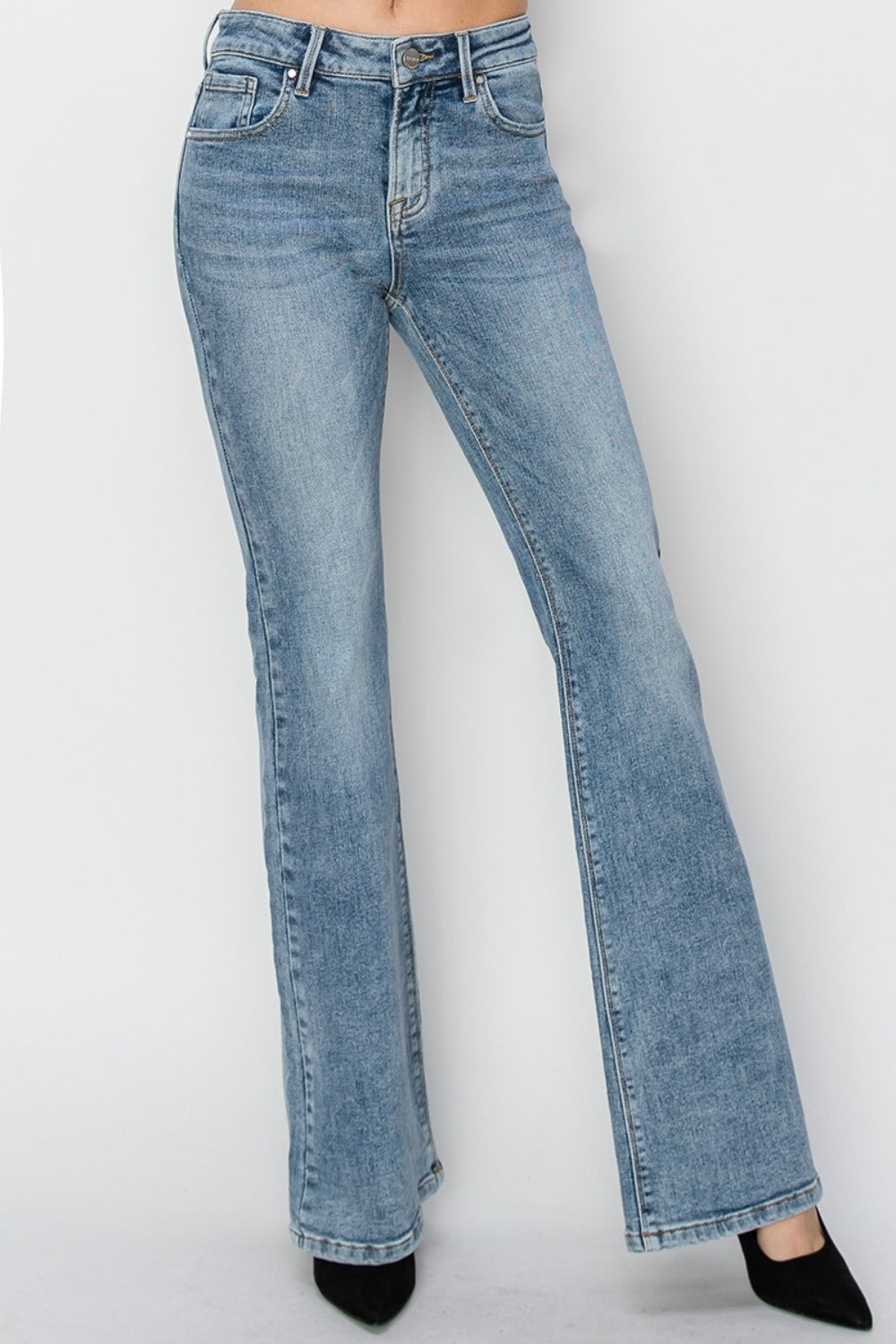 RISEN Full Size Mid Rise Bootcut Jeans 