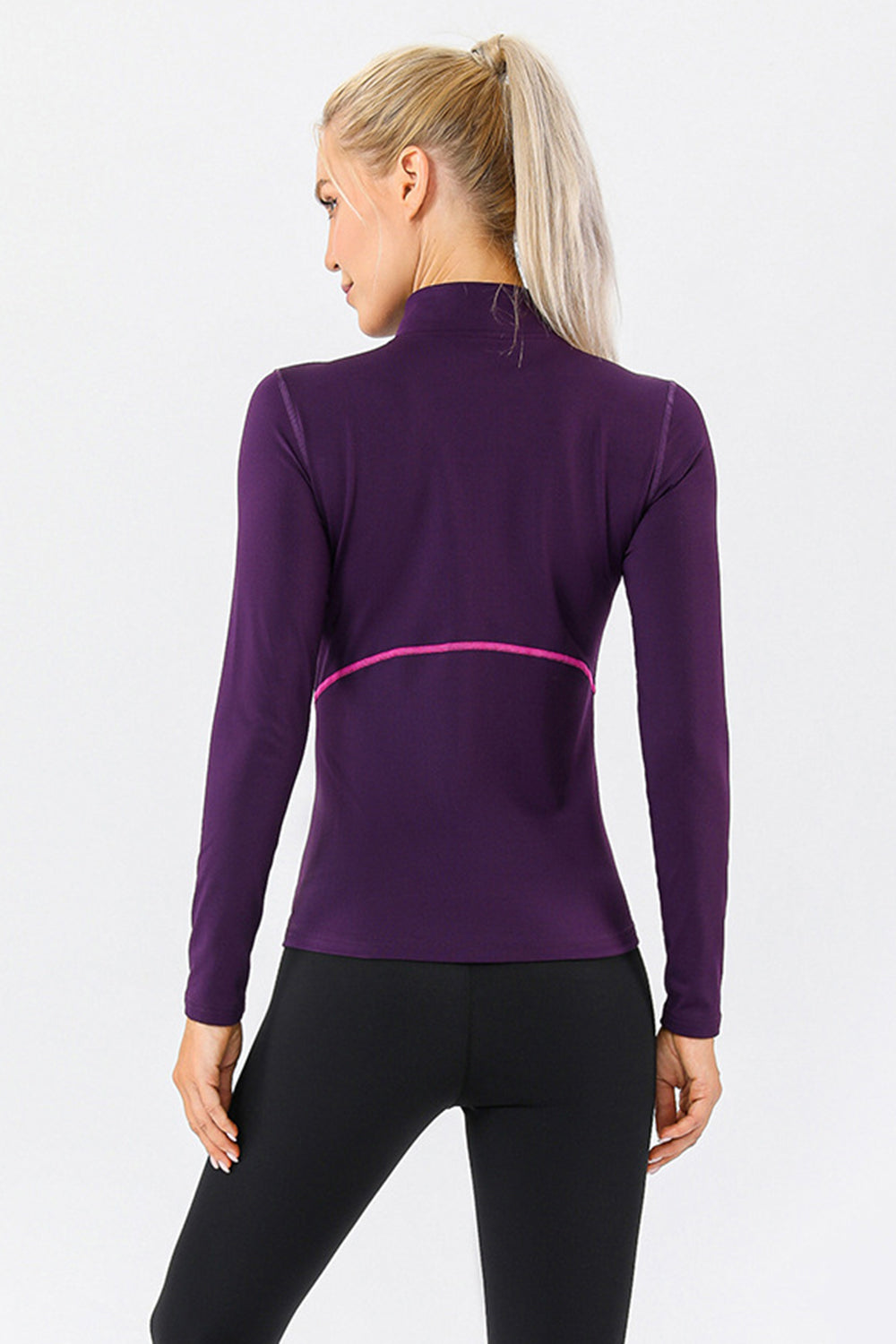 Mock Neck Quarter Zip Active T-Shirt 