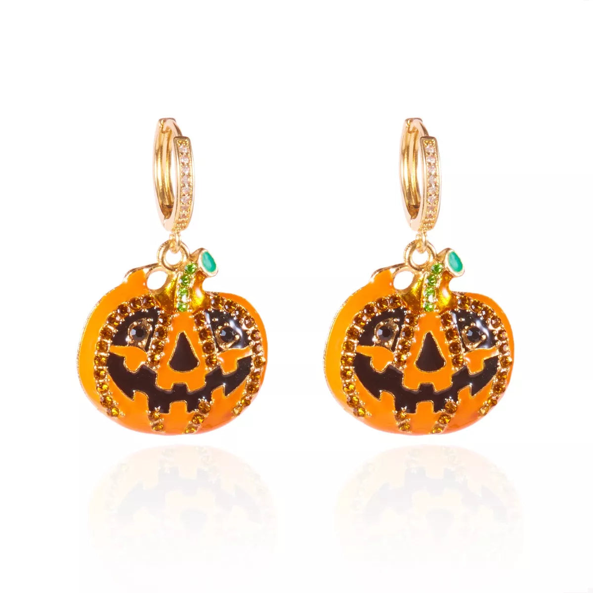Halloween Pumpkin Drop Earrings 