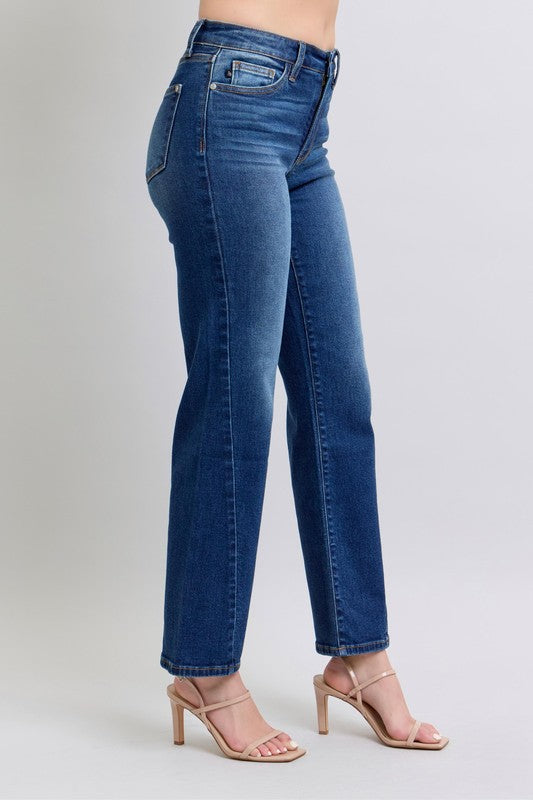 Judy Blue Full Size Side Seam Detail Straight Jeans with Pockets Jeans