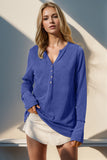Double Take Full Size Notched Thumbhole Long Sleeve T-Shirt 