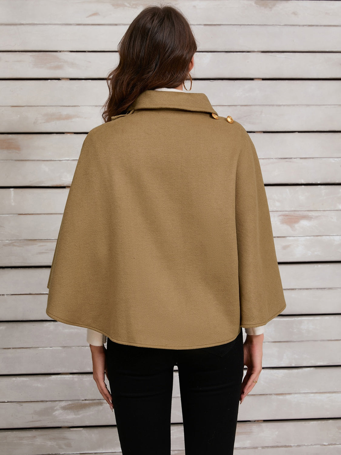 Collared Neck Cropped Cape 