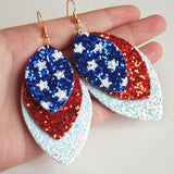 Leaf Shape Copper Dangle Earrings 