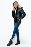 How Dare U Pocketed Zip Up Puffer Jacket with Removable Hood 