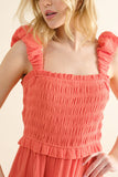 And The Why Smocked Ruffled Tiered Dress 